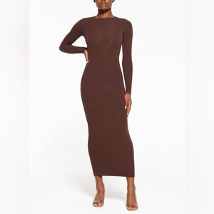 SKIMS | Dresses | Skims Fits Everybody Crew Neck Long Sleeve Dress Cocoa Size Medium Nwot | Poshmark SKIMS | Dresses | Skims Fits Everybody Crew Neck Long Sleeve Dress Cocoa Size Medium Nwot | Poshmark